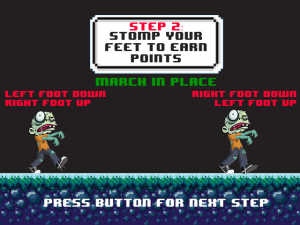 Santa's Zombie Boot Camp - Screen shot of our new how to stomp and score tutorial page.