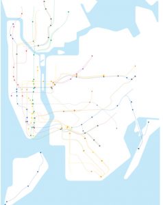 A Map of the New York City Subway System with Only Stations with Accessible Stations Source: ny.curbed.com